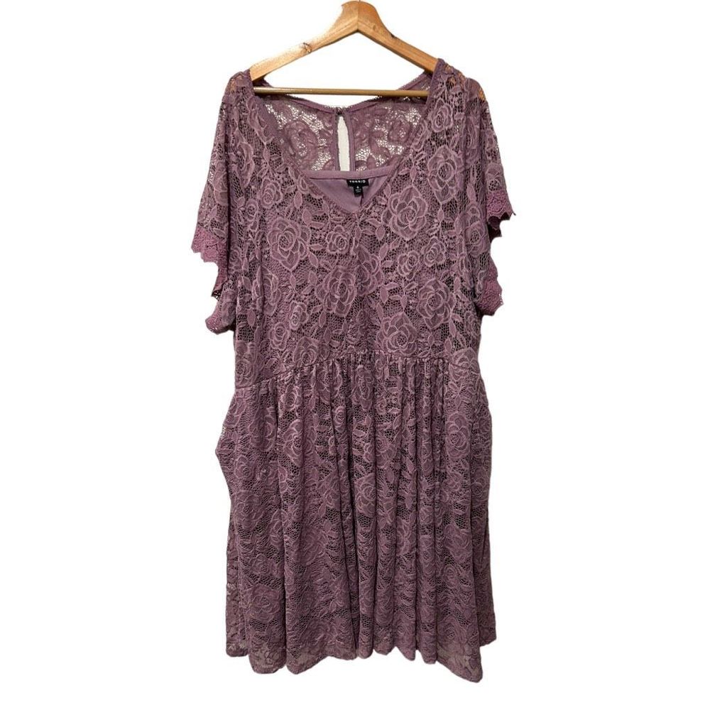 Torrid Skater Lace Mini Dress Shirt Sleeve V-Neck 4X